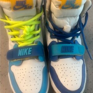 Jordan Kids' Sneakers - White, Blue, and Neon Yellow